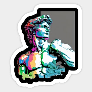 Statue of David Grey Sticker